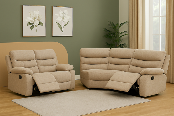 LINEN RECLINER FABRIC SOFA SETS