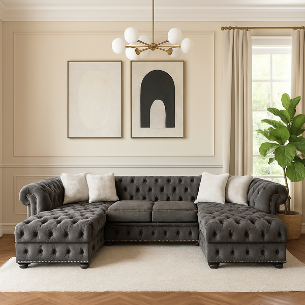 ITAILIAN CHESTERFEILD U-SHAPED SOFA